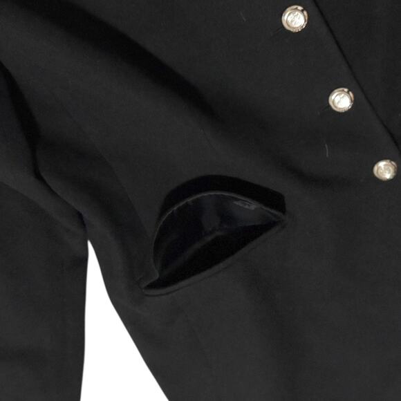 Vintage ESCADA Margaretha Ley 100% Cashmere Black Gold Button Coat Size 14 - Picture 10 of 12